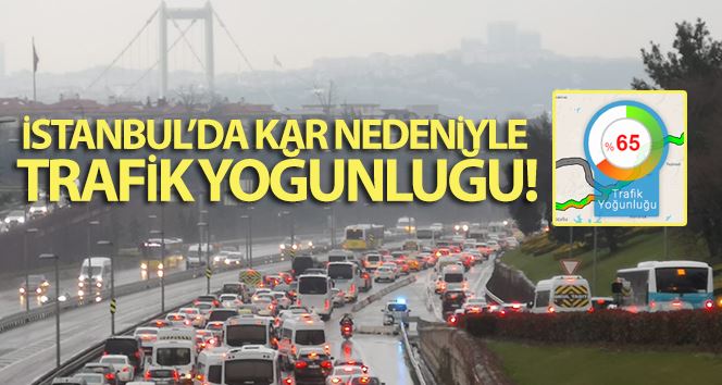 İstanbul’da kar nedeniyle trafik yoğunluğu yüzde 65’lere çıktı