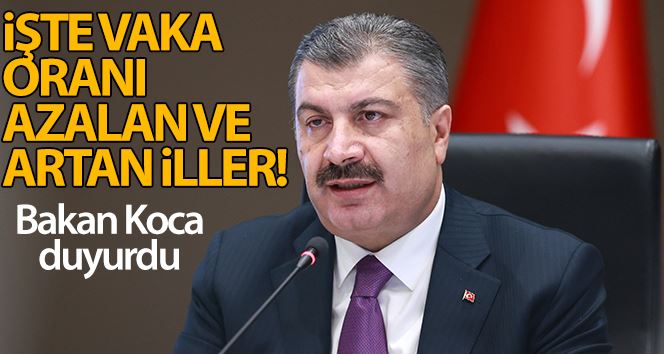 Sağlık Bakanı Koca son hafta vakalarda artış ve azalış olan illeri duyurdu