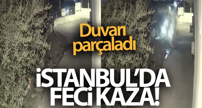 Süratli giden sürücü çarptığı duvarı parçaladı: 1’i ağır 3 yaralı