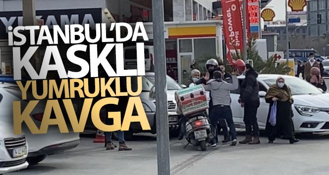 (Özel) İstanbul’da kaza sonrası kasklı ve yumruklu kavga kamerada