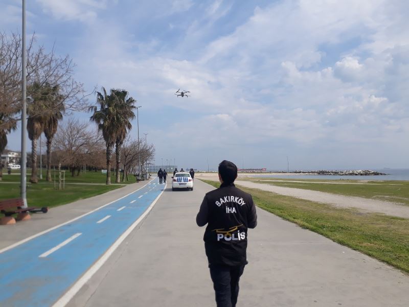 Yeşilköy sahilde drone destekli kısıtlama denetimi
