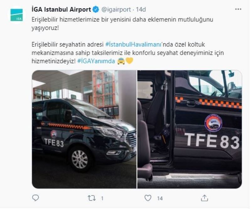 İstanbul Havalimanı’nda engelli yolculara özel taksi uygulaması
