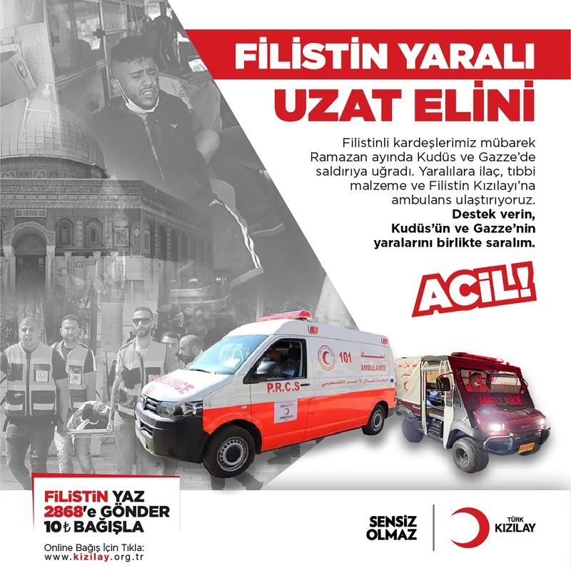 Türk Kızılay’dan Filistin’e acil ilaç ve ambulans yardımı
