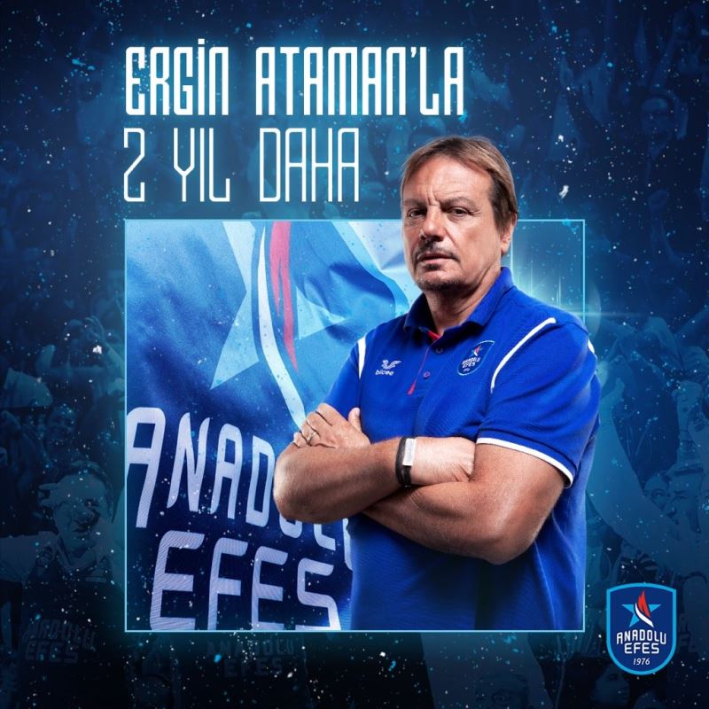 Anadolu Efes, Başantrenör Ergin Ataman’ın sözleşmesinin 2 yıl daha uzatıldığını açıkladı.
