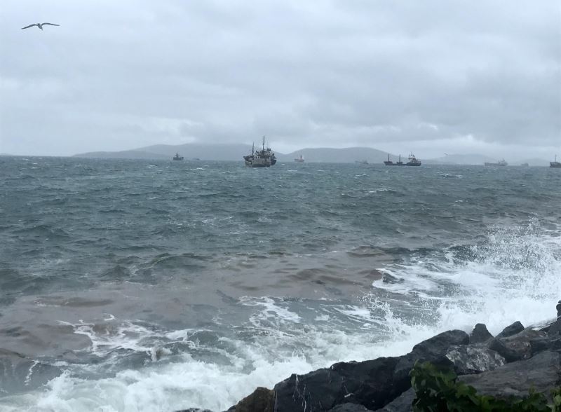 Kartal’da kuvvetli rüzgar nedeniyle Panama bayraklı kargo gemisi sürüklendi