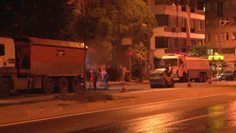 İBB’nin gece yarısı yaptığı yol çalışması vatandaşların tepkisine neden oldu
