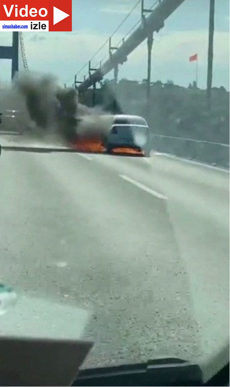 FSM Köprüsü’nde araç alev alev yandı