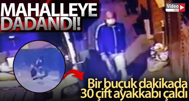 (ÖZEL) Esenler’de apartmandan 30 çift ayakkabı çalan hırsız kamerada