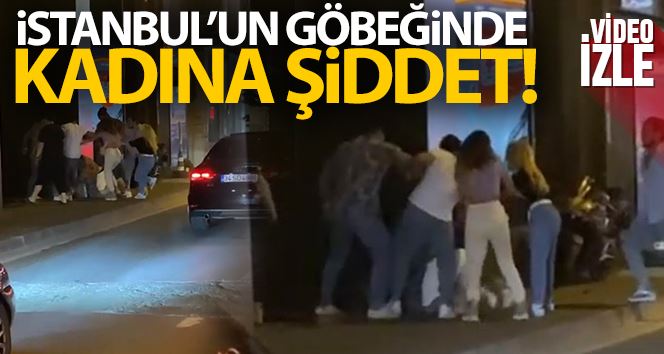 (Özel) İstanbul’un göbeğinde kadına şiddet anları kamerada: Kadını bir yumrukla yere serdi