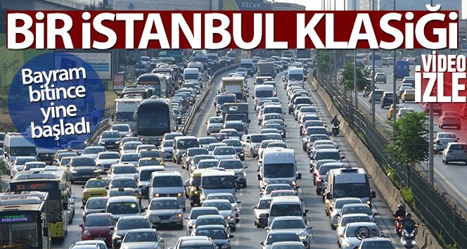 Bayram tatilinin sonlanmasıyla İstanbul’da oluşan trafik yoğunluğu havadan görüntülendi