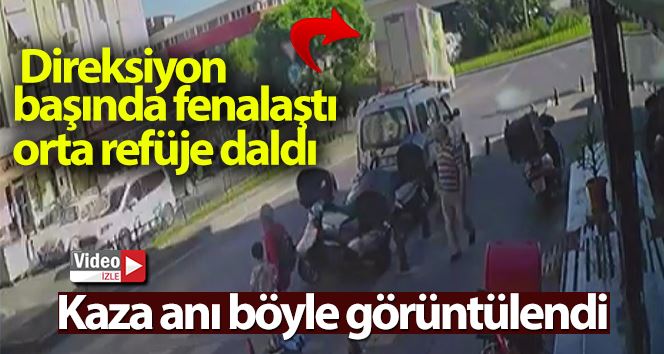 (Özel) Ataşehir’de direksiyon başında fenalaştı, orta refüje daldı