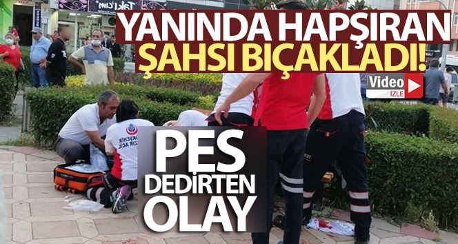 Yanında hapşıran şahsı bıçakladı