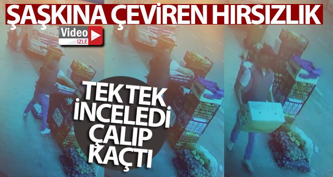 (Özel) Kasaları tek tek inceledi, muz kasasını çalıp kaçtı