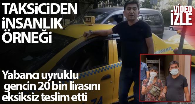 (Özel) Taksim’de taksiciden yabancı uyruklu gence insanlık örneği