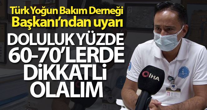 (Özel) Türk Yoğun Bakım Derneği Başkanı’ndan uyarı: “Doluluk yüzde 60-70’lerde, dikkatli olalım”