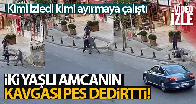 (Özel) Ümraniye’de iki yaşlı amcanın kavgası görenleri şaşkına çevirdi