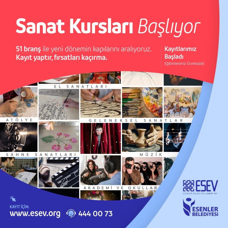 ESEV sanat kursları başlıyor
