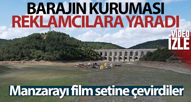 (ÖZEL) Bir kısmı kuruyan Alibeyköy Barajı film seti oldu