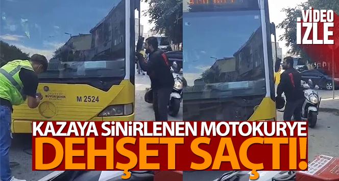 (Özel) Kazaya sinirlenen motokurye dehşet saçtı