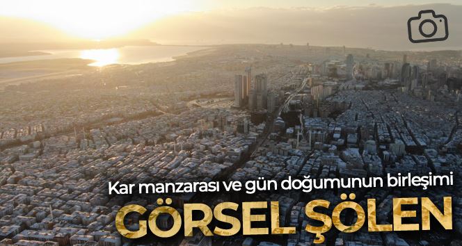 İstanbul’da gün doğumuyla birlikte kar manzarası kameralara yansıdı