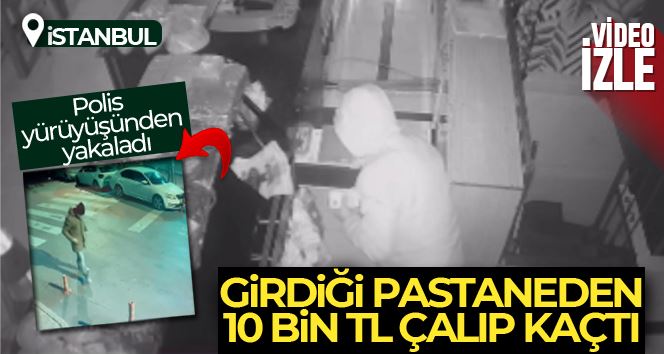 (Özel) İstanbul’da pastaneyi soyan “aksak hırsız” kamerada: Polis yürüyüşünden yakaladı
