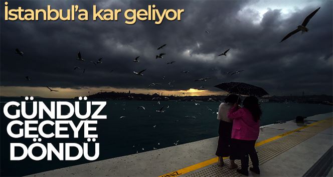 Kar yağışı öncesi İstanbul’u kara bulutlar kapladı