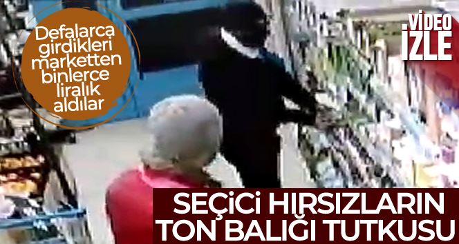 Marketten binlerce liralık ton balığı çaldılar