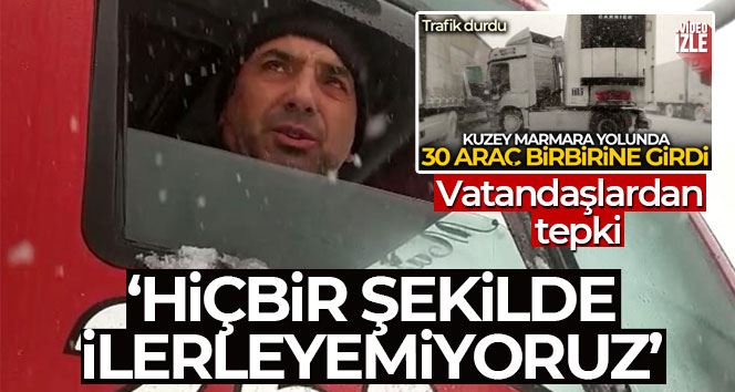 Kuzey Marmara Otoyolu’ndaki kazada yolda kalan vatandaşlardan tepki: “Hiçbir şekilde ilerleyemiyoruz”