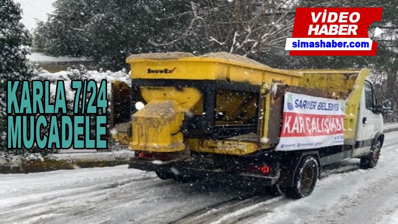 Sarıyer Belediyesi Karla mücadeleye devam ediyor