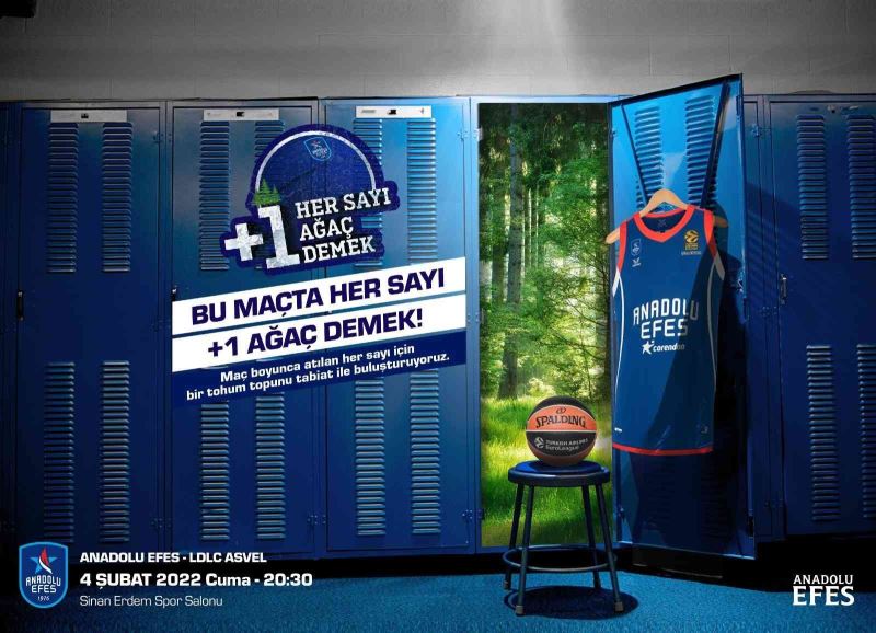 Anadolu Efes - Asvel maçında atılacak her sayı ağaca dönüşecek
