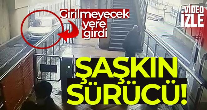 Fatih’te tramvay yoluna giren sürücü şaşkınlığı