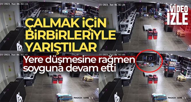 İstanbul’da teknoloji mağazasında soygun: Hırsızlık yarışına girince ayağı kayıp yere düştü