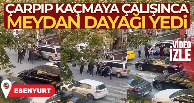 Kaza sonrasında kaçmak istedi, esnaftan dayak yedi