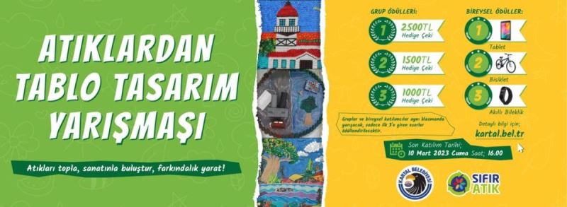 Kartal Belediyesinin ’Atıklardan Tablo Tasarım Yarışması’ başladı