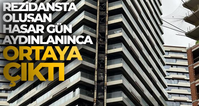 Kadıköy’de alevlere teslim olan rezidansta oluşan hasar gün aydınlanınca ortaya çıktı