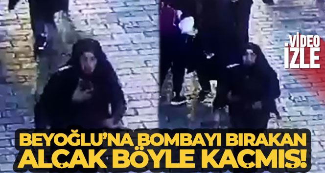 Beyoğlu’na bombayı bırakan kadın teröristin kaçma anı kameraya yansıdı