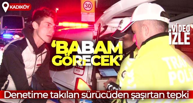 Kadıköy’de denetime takılan plakasız sürücüden şaşırtan tepki: 