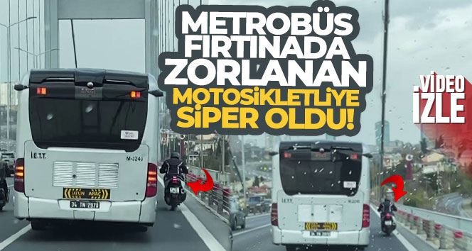 15 Temmuz Şehitler Köprüsü’nde metrobüs, motosikletliye siper oldu