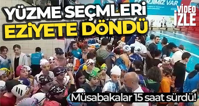 Minik yüzücülerin bölge müsabakaları 15 saat sürdü!