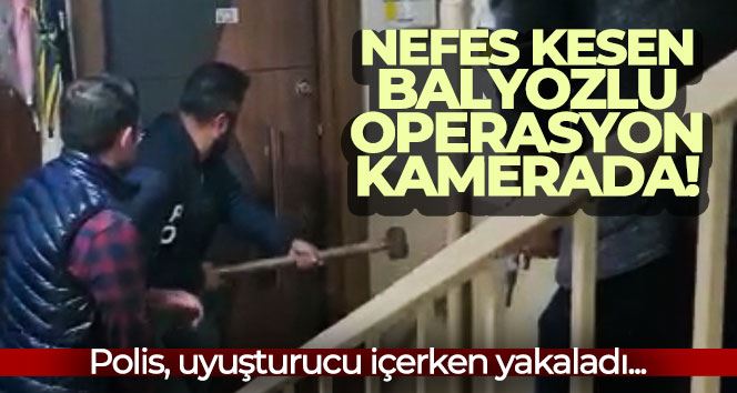 İstanbul’da nefes kesen balyozlu operasyon kamerada: Polis uyuşturucu içerken yakaladı