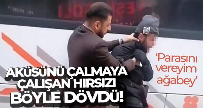 Esenyurt’ta aküsünü çalmaya çalışan hırsızı önce dövdü, sonra polise teslim etti