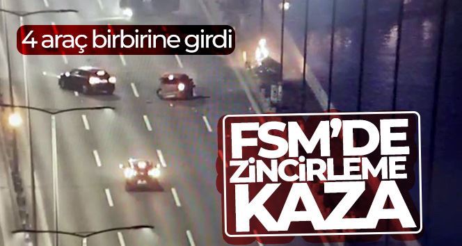 Fatih Sultan Mehmet Köprüsü’ndeki zincirleme trafik kazası kamerada