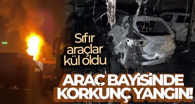 Bursa’da araç bayisinde korkutan yangın: Sıfır araçlar kül oldu