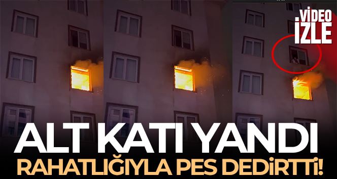 Bursa’da ev alev alev yandı..Komşusu film izler gibi izledi