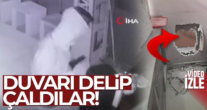 Fare gibi duvarı delip binlerce liralık telefon çaldılar