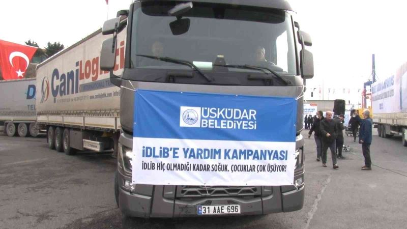 Üsküdar’dan İdlib’e 100 tırlık yardım konvoyu yola çıktı
