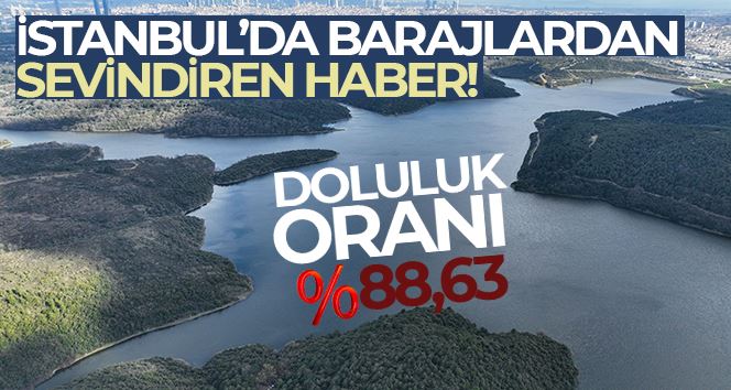 İstanbul’da barajların doluluk oranı yüzde 88,63’e ulaştı