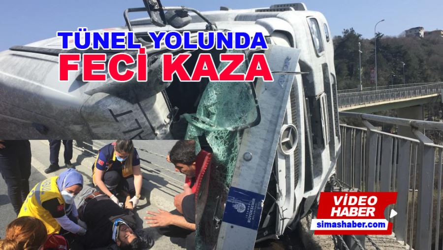 Virajı alamayan hafriyat kamyonu devrildi: Facianın eşiğinden dönüldü