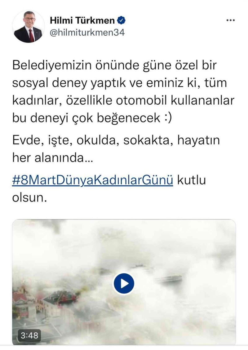 Üsküdar Belediyesi’nden 8 Mart’a özel sosyal deney videosu