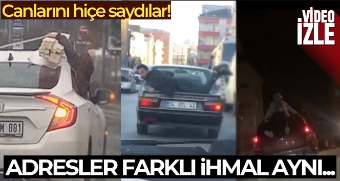 İstanbul’da tehlikeli yolculuklar: Biri yattı, biri oturdu, diğeri dışarı sarktı